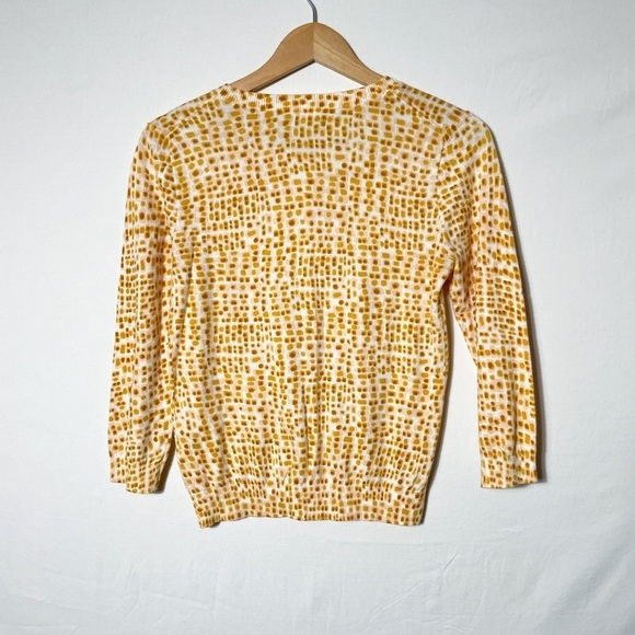 Jcrew 3/4 sleeve Sz. S pink and orange modern abstract patterned cardigan - Picture 5 of 10